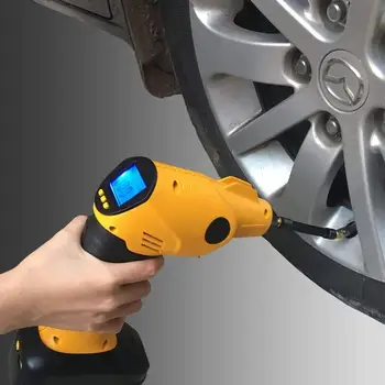 

Portable Cordless Tire Inflator, Air Pump With LED Lighting and Tire Pressure Gauge Handheld Air Compressor for Car Bike