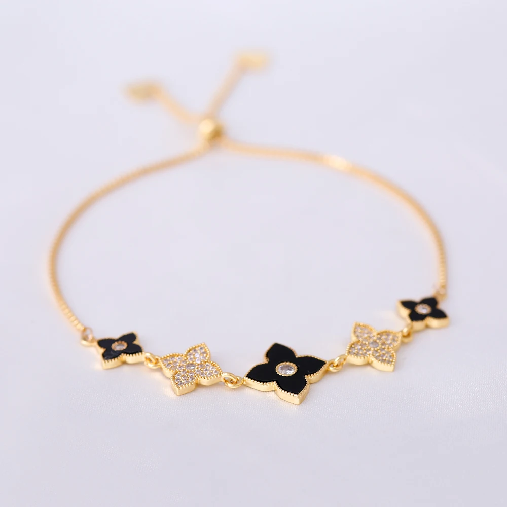 OYB new Korean style four-leaf clover zircon bracelet ladies fashion classic bracelet four-leaf flower jewelry