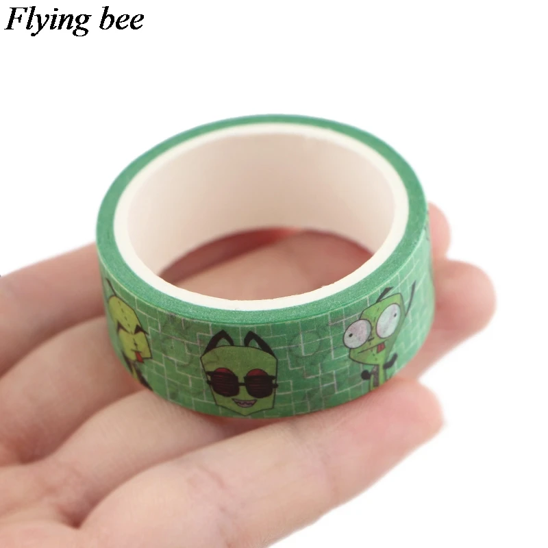 Flyingbee 15 мм X 5 м Захватчик Зим васи лента бумага DIY декоративная клейкая лента инопланетянин мультфильм маскировки Ленточные принадлежности X0548