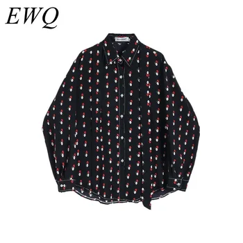 

EWQ / men's wear 2020 spring summer tide new Loose Long Sleeve Personality dot printting big size Shirt Tide Chic tops 9Y1164
