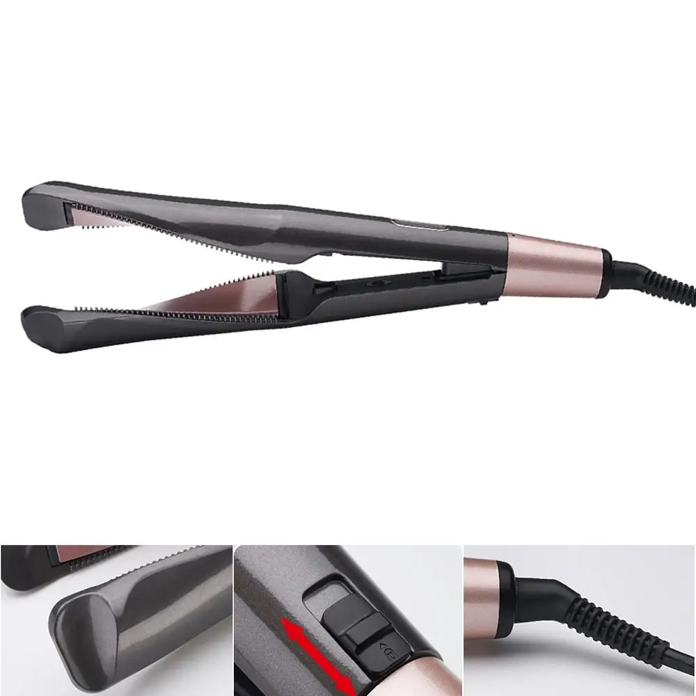 

Professional 2-in-1 Spiral Shape Hair Straightener Flat Iron Rotating Thermostat Hair curler For Styling Tourmaline Ceramic Flat