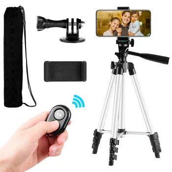 

Light Weight Tripod Four Sections for DSLR Camera SLR Camcorder Smartphone Travel Photography Phone Tripod with Remote Control