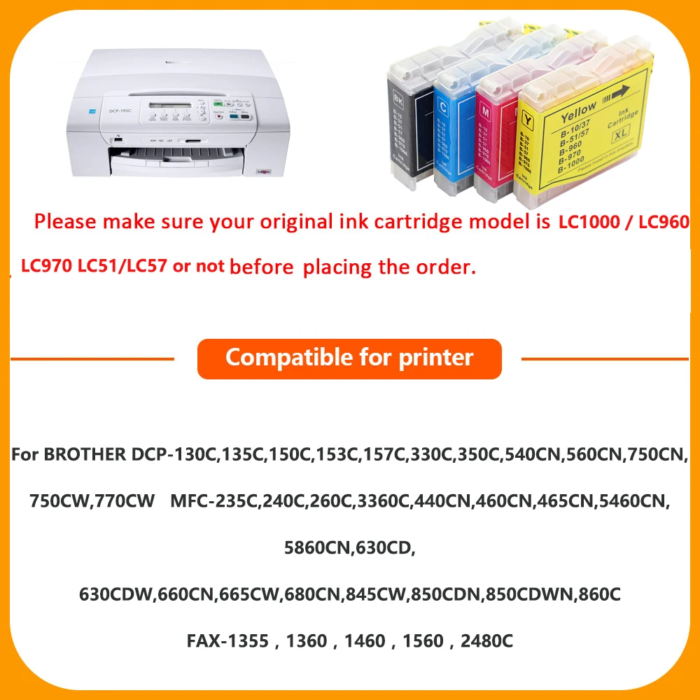 spontan Dårlig skæbne Decode Ink Cartridge Brother Dcp 135c Lc970 | Brother Ink Cartridge Lc 970 |  Printer Ink - Ink Cartridges - Aliexpress