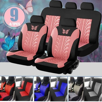 

Universal Butterfly Pattern Embroidery Car Seat Cover Styling Automobile Interior Accessories for 5 Seat Car Auto Seat Cover