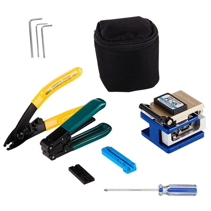 

Durable Fiber Optic FTTH Splice Tool Kit FC-6S Cutting Fiber Knife Fiber Cleaver Optical Power Meter Fiber Cutter Knife Tool Set