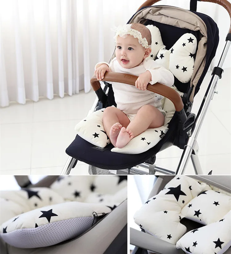 CYSINCOS Baby Stroller Seat Pad Padding Pram Cartoon Animal Print Baby Kids Stroller Seat Seat Cushion For Newborn Chair Cushion