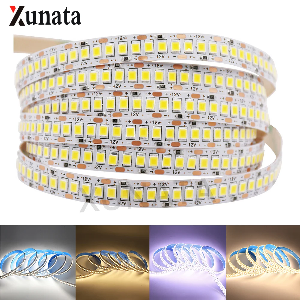 Светодиодные ленты света DC 12V SMD2835 5 м светодиодный свет полосы 240 светодиодный s/m водонепроницаемая лента со светодиодными лампами световая лента теплый белый гибкий Светодиодные ленты