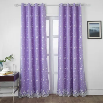 

Pastoral Curtains for Living Dining Room Lace Fabric Hollow Curtain for Bedroom Tulle Curtain Gradual Change Fantastic