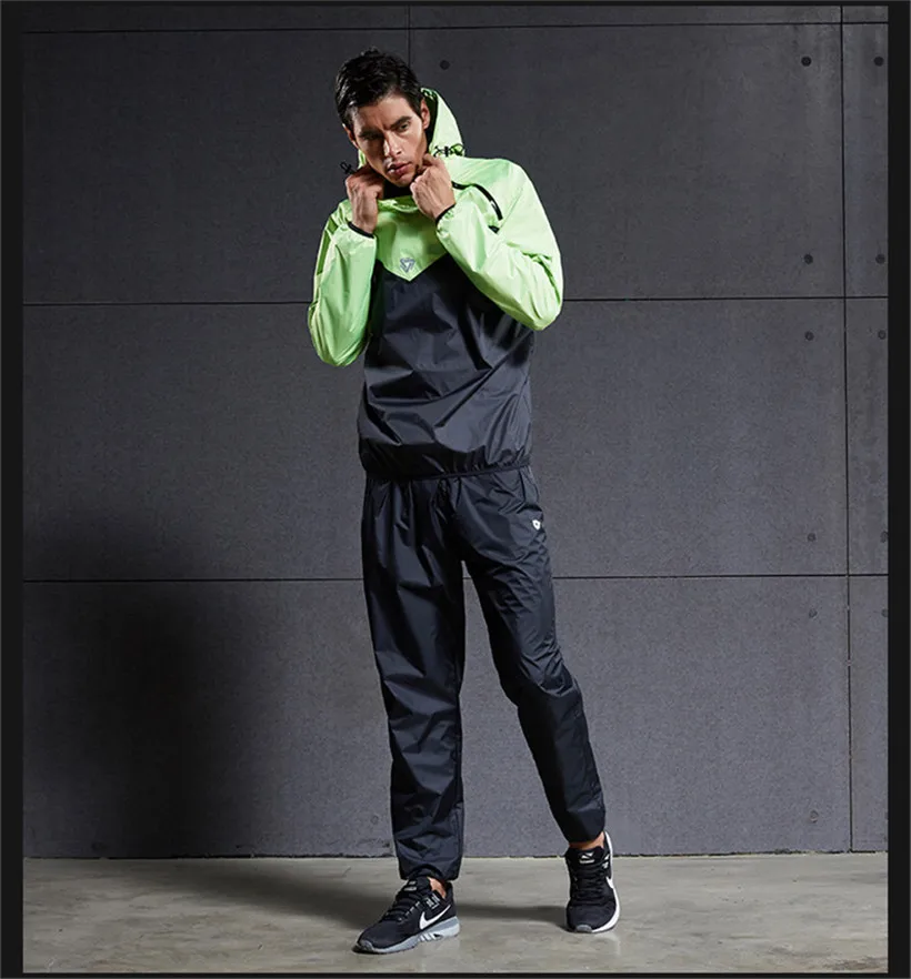 Men Hot Sweat Jacket Running Sauna Jacket Jogging Sports Sportswear Training Fitness Exercise Gym Jacket Clothes Long Sleeve