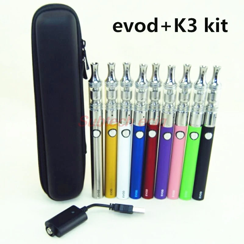 Cigarrillo electrónico Evod K3, Kit de iniciación de hierba seca con cera, 650, 900, 1100mah, batería evod K3, atomizador de vidrio, vaporizador, estuche de bolígrafo, Kits