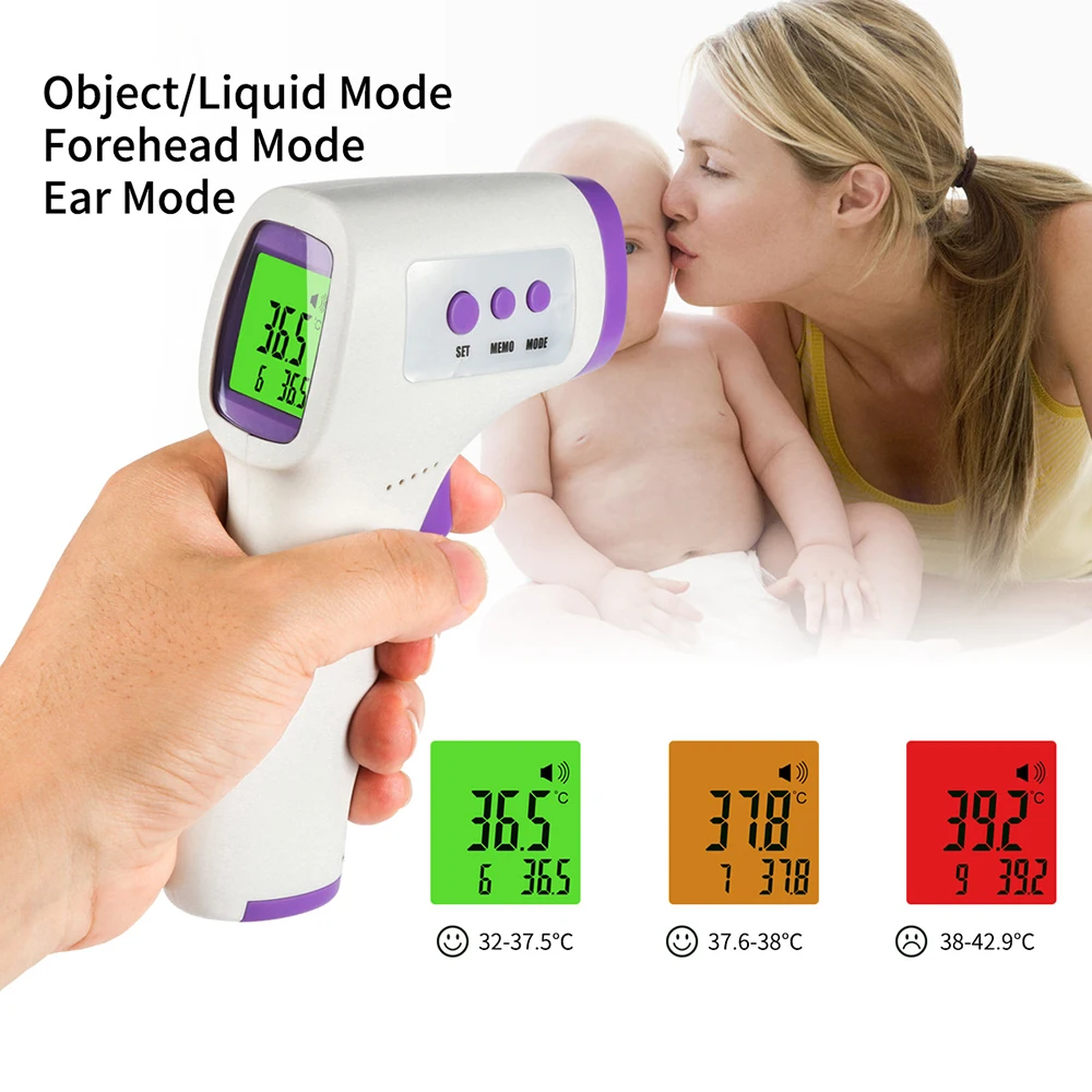 

Body Digital Infrared Thermometer High Accuracy Non-Contact Ear Forehead Temperature Measurement with Led Display Screen