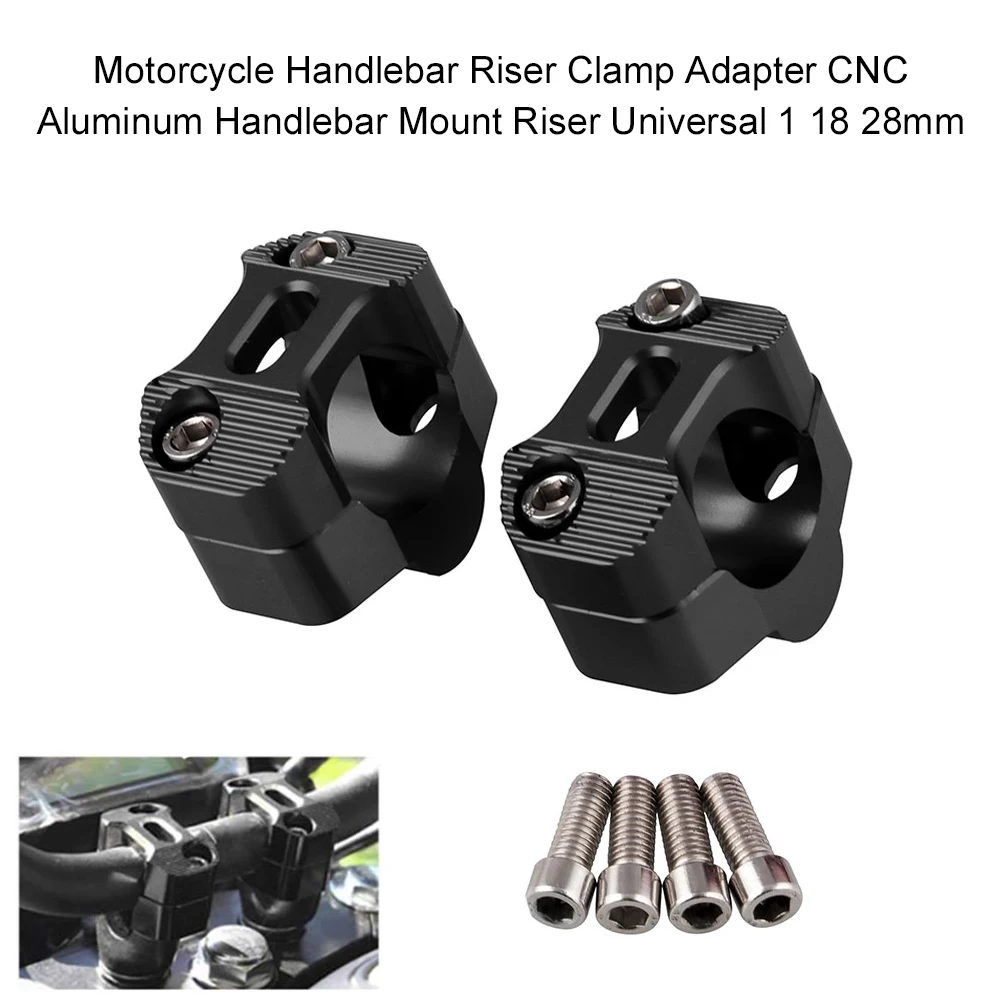 

Motorcycle Handlebar Riser Clamp Adapter CNC Aluminum Handlebar Mount Riser Universal 1 1/8" 28mm for motorcycle dirt bike