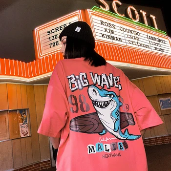 

Privathinker 2020 Summer Print Mens TShirts Couple Street-style Loose Harajuku Woman Wear Tshirt Hip Hop Clothes T-shirts Men