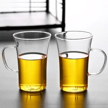 Green tea cup colourless transparent heat-resistant glass belt holds the cup High borosilicate Glass Home Water Cup 350ml