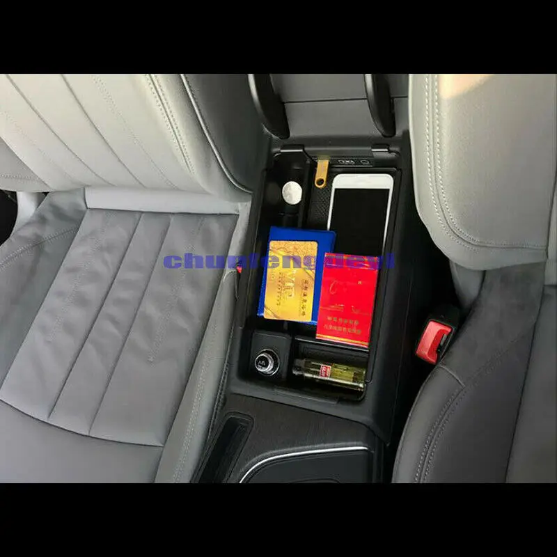 Car modification Car accessories Center Console Armrest Storage Box Organizer Tray For Audi A4 B9