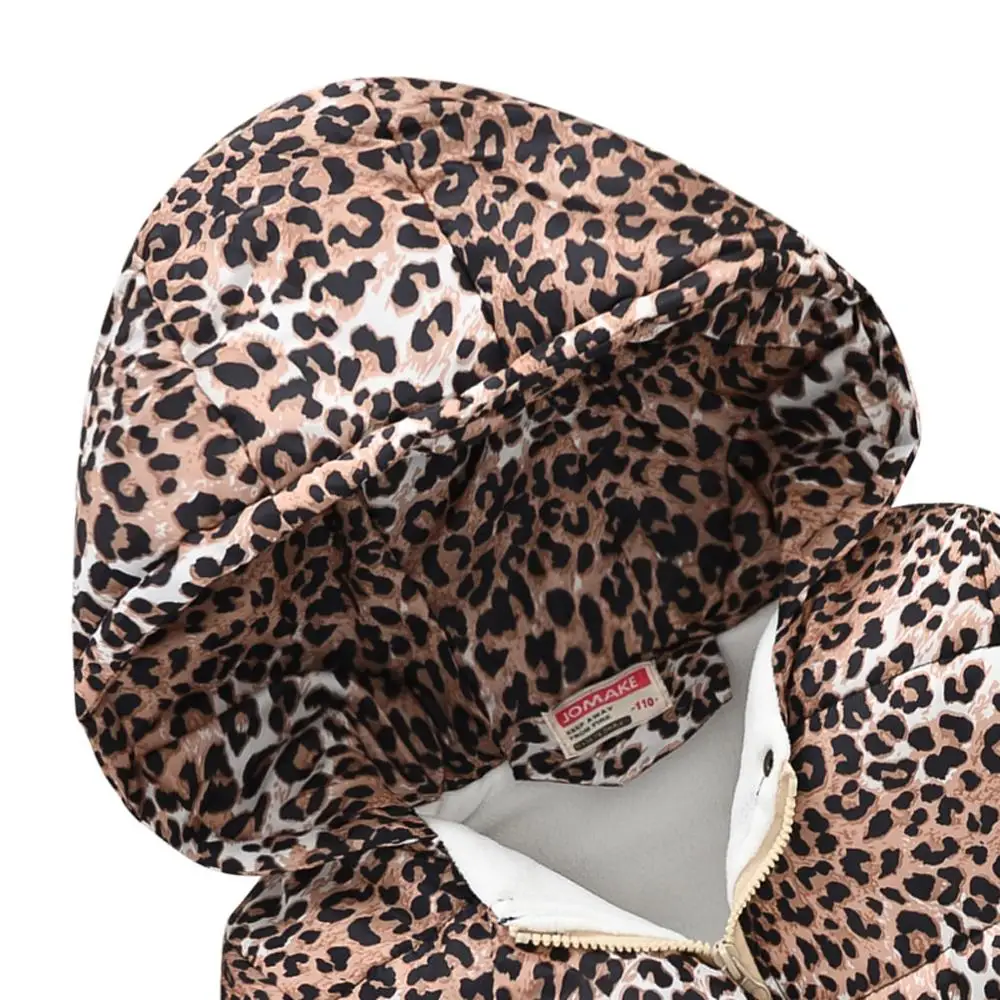 Toddler Kids Girls Boys Leopard Hooded Winter Warm Hooded Windproof Coat Children Winter Fashion Coat SnowSuit Clothes