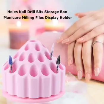 

Nail Drill Bits Display Stand High-quality 34 Holes Convenient Personality Durable Manicure Milling File Storage Holder Case