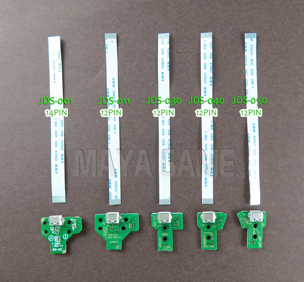 Зарядное устройство черз порт USB гнездо на плату цепи JDS 001 011 030 040 050 055 с ленточным кабелем для Playstation 4 PS4 Pro контроллер комплект из 2 предметов
