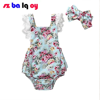 

The Girl, New European and American Short climb in summer Children climbing Lace-edge strap style Short-sleeved suit for girl