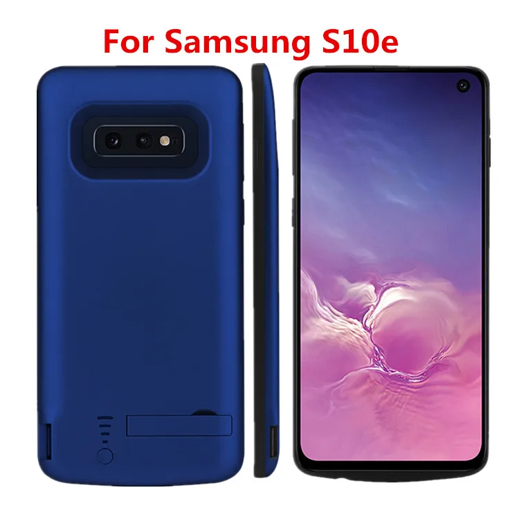 Для samsung Galaxy S10 5G S10 зарядное устройство чехол 5000 мАч Расширенный Powerbank чехол для samsung S10 S10 Plus Чехол Подставка Кронштейн - Цвет: S10e blue