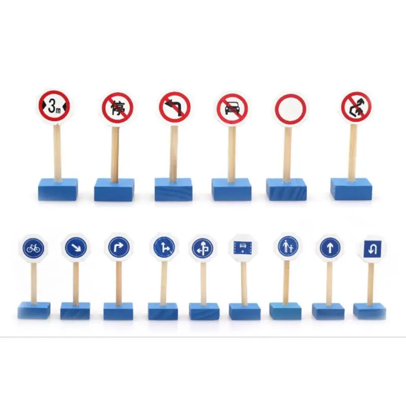 

Wooden Puzzle Traffic Signs Knowledge Playing Cards Kindergarten Teaching Aids
