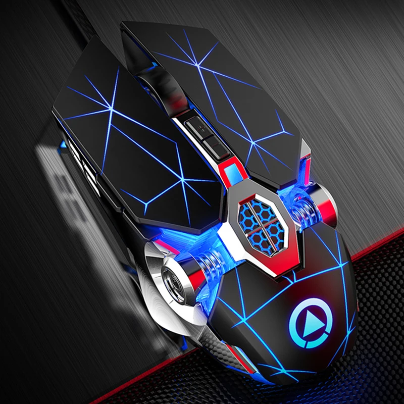 Ratón silencioso con cable USB, siete teclas, LED luminoso, para juegos, maquinaria para deportes electrónicos, Accesorios para ordenador portátil