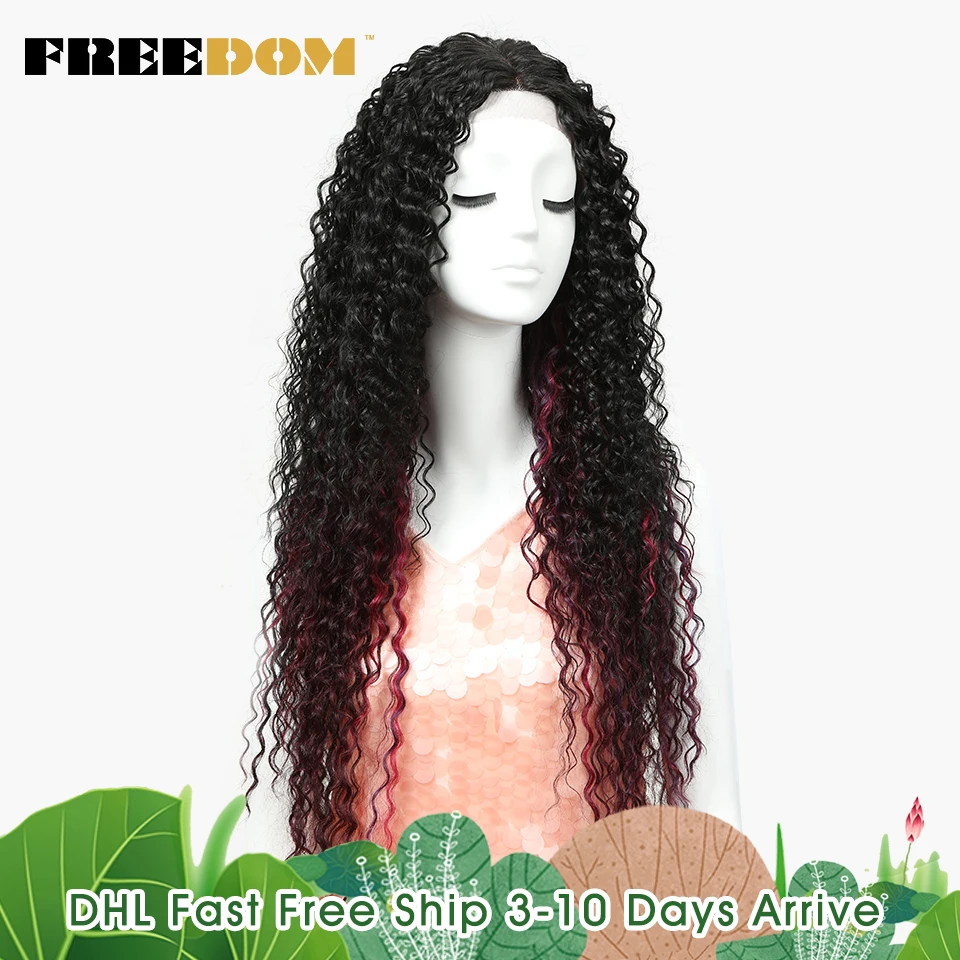 Парик на шнуровке FREEDOM Hair парик блонд Омбре 26 дюймов длинные волнистые красные