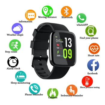 

Smart Watch For Men Women Bluetooth Clock sports smart watchs Heart Rate Monitor Color Screen SmartWatch For Android IOS