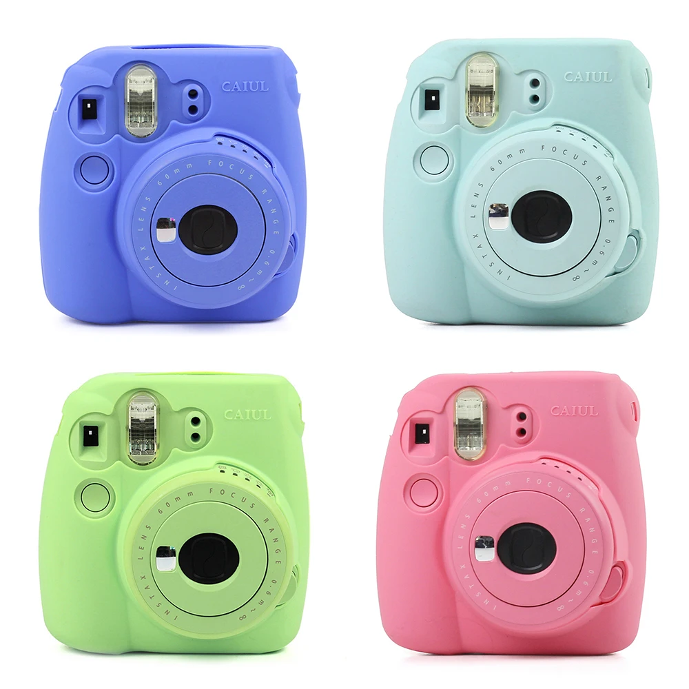 Силиконовый чехол для камеры, цветной кожаный чехол для камеры Fujifilm Instax Mini 8/MINI8+/9