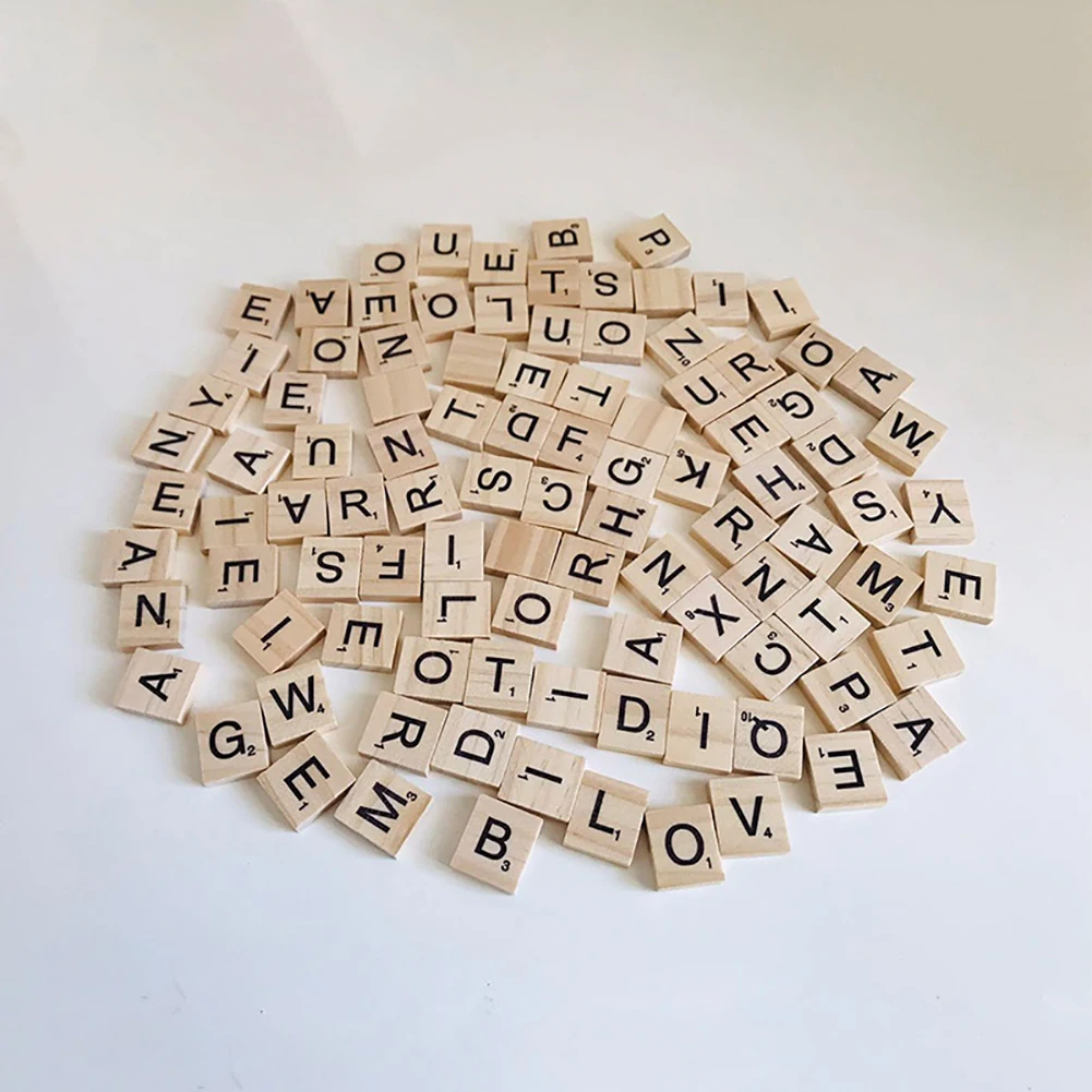 100 шт./компл. деревянные плитки Scrabble буквы алфавита ремесла Обучающие Детские игрушки ясный экран печатные буквы и цифры игрушки подарок