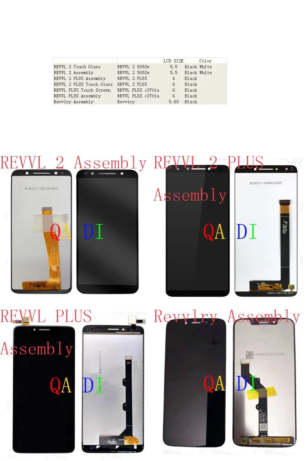 Сенсорный ЖК дисплей в сборе для Tmobile REVVL 2 Glass PLUS Revvlry 5052w c3701a|Сенсорные панели