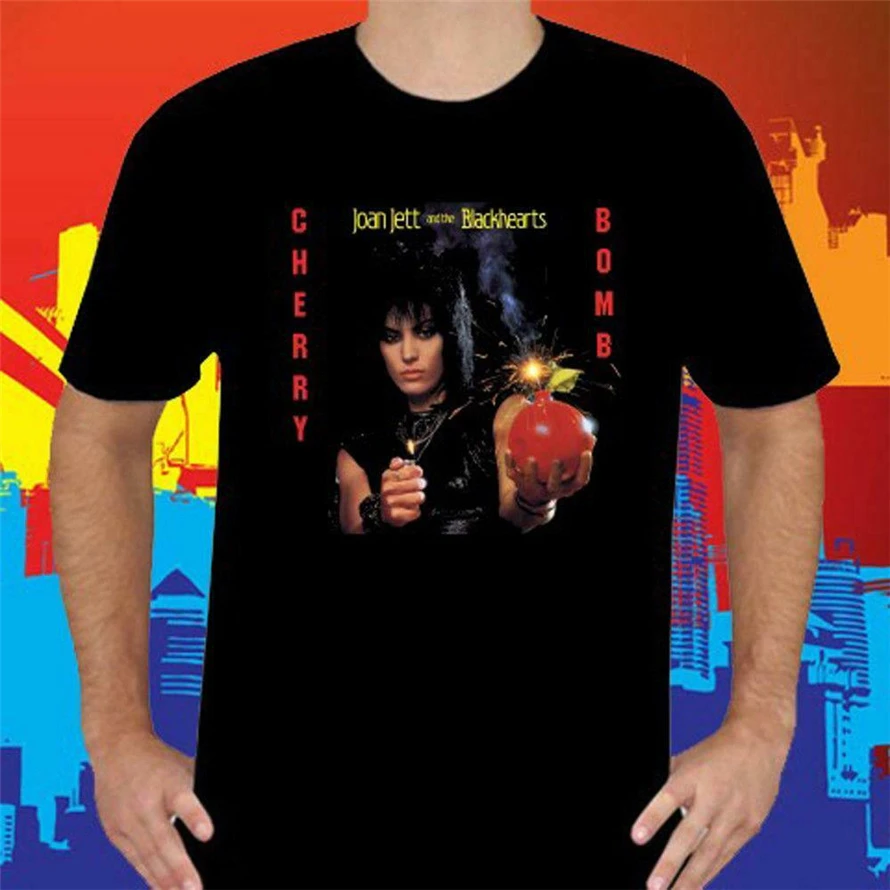 Новая мужская черная футболка Joan Jett и The Blackhearts Cherry Bomb Размеры S до 3Xl новая