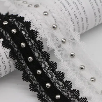 

3.2cm high quality black and white lace claw nail lace Ribbon clothing DIY curtain lace accessories