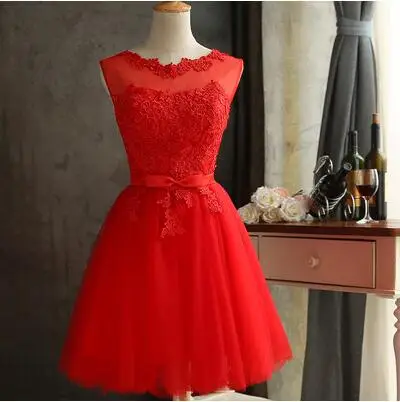 2021 Custom Made Grey White Champagne Red Short Bridesmaid Dresses Women Lace Up Cheap Wedding Party Dress Prom Graduation Robes | Свадьбы и