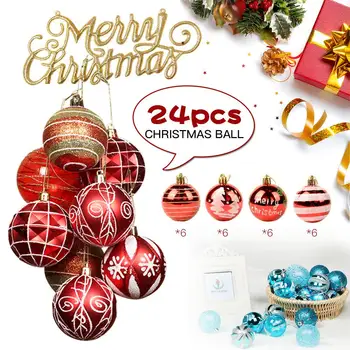 

24pcs елочные игрушки Tree Ornaments Large Foam Styrofoam Decoration Toys On The Christmas Tree 6cm Ball Baubles New