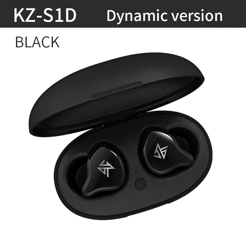 KZ Bluetooth 5,0 S1/S1D TWS Беспроводные наушники с сенсорным управлением, динамические гибридные наушники, гарнитура с шумоподавлением, спортивные наушники - Цвет: BlackS1Ddynamic