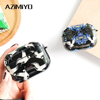 

AZiMiO For airpods Pro Cover Cases with Soft shell with flying crane pattern on smooth surface Soft shell for air pods pro case