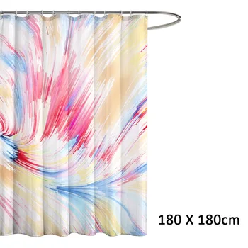 

Polyester Colorful Waterproof Fabric With Hooks Gradient Bathroom Decor Screen Anti Mildew Home Shower Curtain Privacy Protect