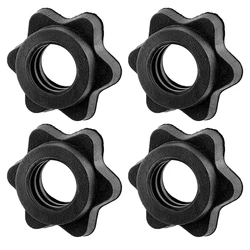 Set of 4 Anti-Slip Spinlock Collars for Dumbbell Weight Lifting (Black)