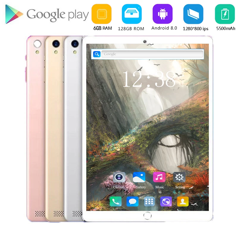 

New Original 10 inch Tablet Pc Octa Core 4G Phone Call 10.1 Tablets 6G+128G Android 8.0 tab Google Market GPS WiFi FM Bluetooth