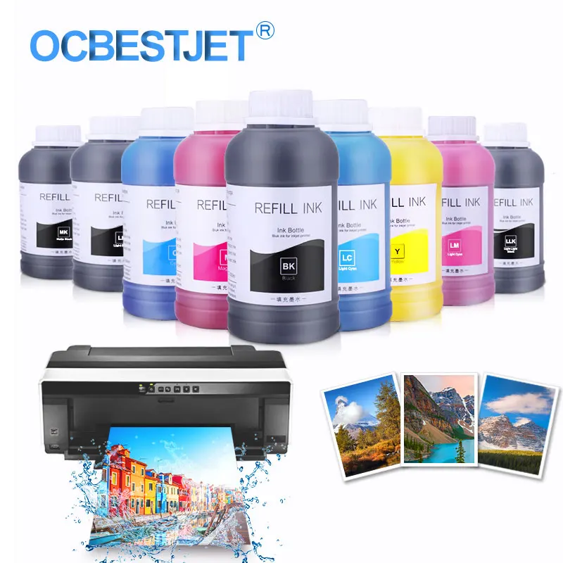 Бутылка пигментных чернил для принтера Epson L362 L800 T50 T60 P50 P60 1390 1400 1410 250 мл