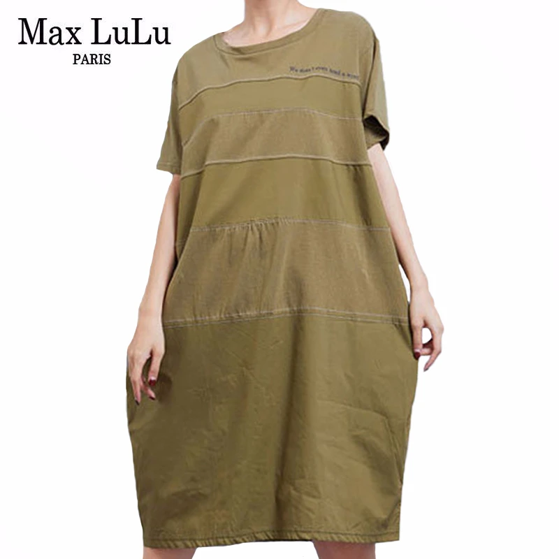 Женское Хлопковое платье в стиле пэчворк Max LuLu свободное уличное большого
