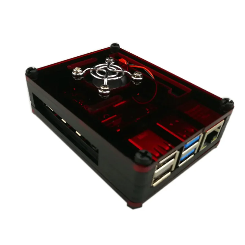 Для Raspberry pi 4 поколения 4B макетная плата шасси 9 слоев акриловый корпус с вентилятор+ кожух вентилятора - Цвет: Серебристый