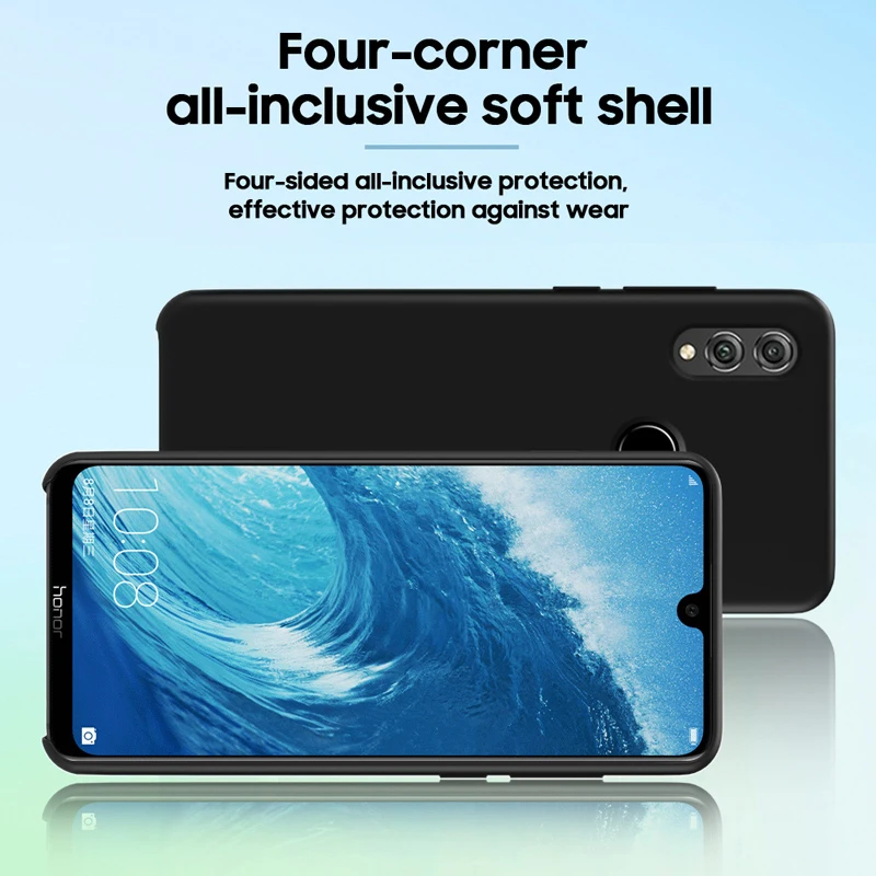 Для honor 8X чехол, мягкая Жидкая силиконовая задняя крышка для huawei honor 10 lite 8X20 pro, защитный противоударный чехол