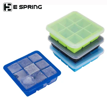 

Manufacturers Direct Selling Silica Gel 9 Grid Ice Tray Edible Silicon Ice Maker Household DIY Environmentally Friendly Square I