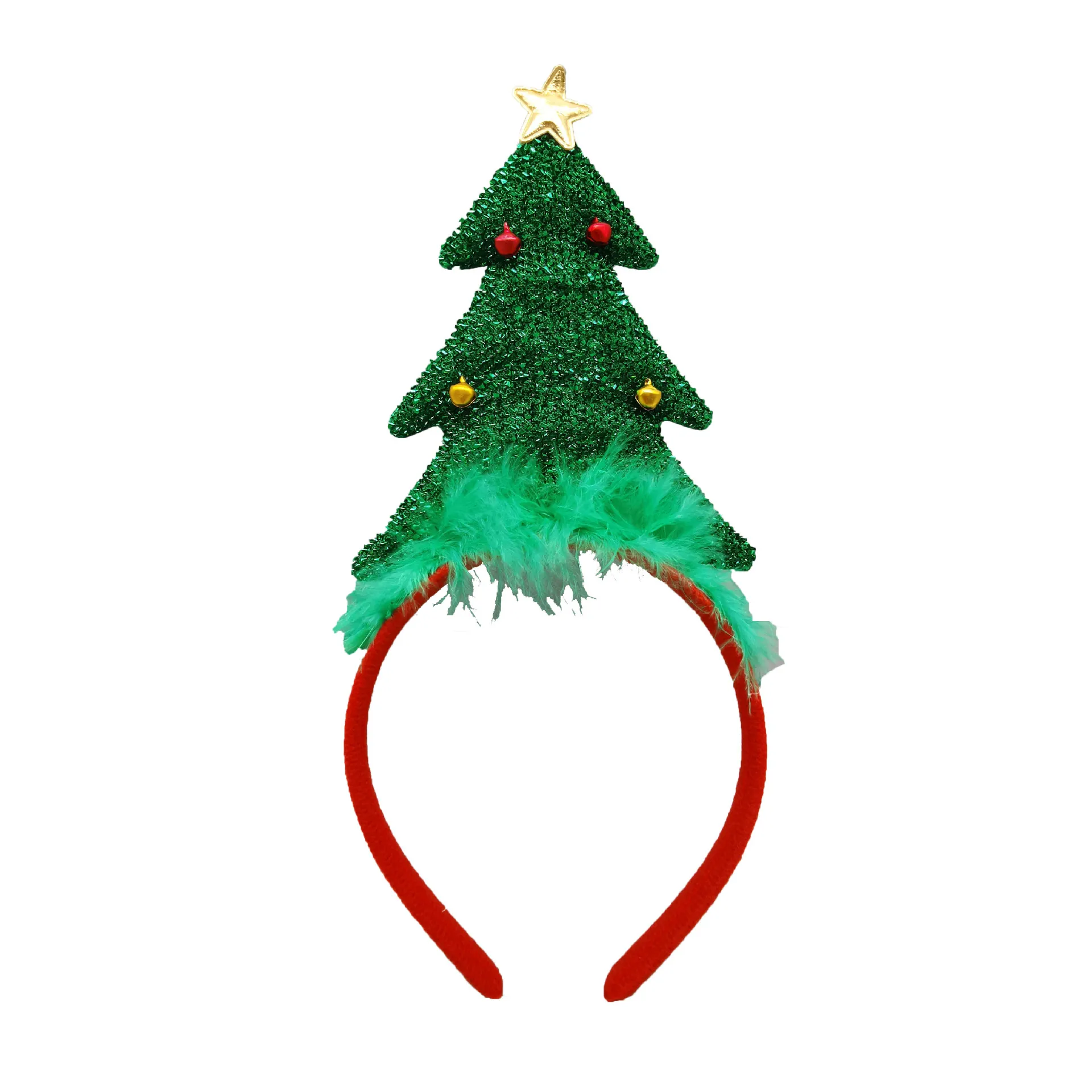 Glitter Christmas Tree Shape Hairband Wash Face Hair Holder Christmas Decorations Costumes Headband New Year Kids Gifts Navidad