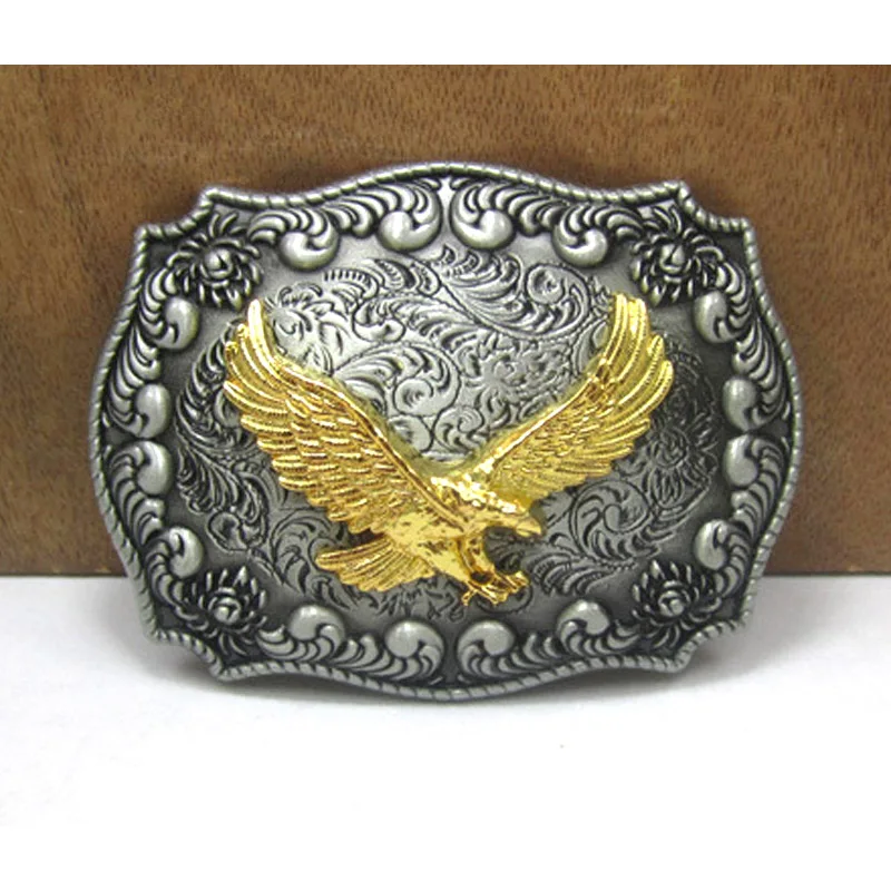 Vintage Embossed Gold Alloy Eagle Western Cowboy Men Belt Buckle Accessories