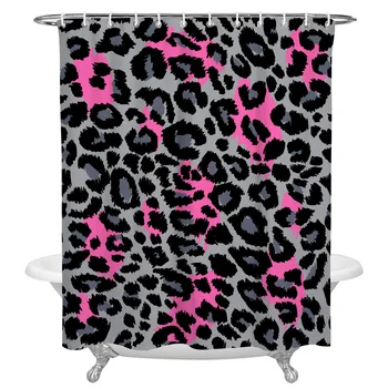

Waterproof Polyester Fabric Shower Curtain Animal Color Leopard Printing Bathroom Accessories Shower Curtains