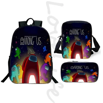 

Hot Game Among Us Printed 3 Pcs/Sets Children' Backpack Child Cute Bagpack Student Among Us Rucksack Boys Girls Shoulder Bags