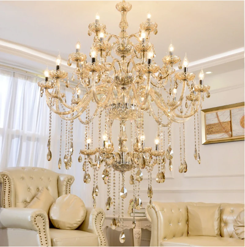 Chandeliers Classic Elegant Design Custom Grand Palace Hotel Villa Large Crystal K9 Chandelier Lights Candle Chandelier Lamp LED